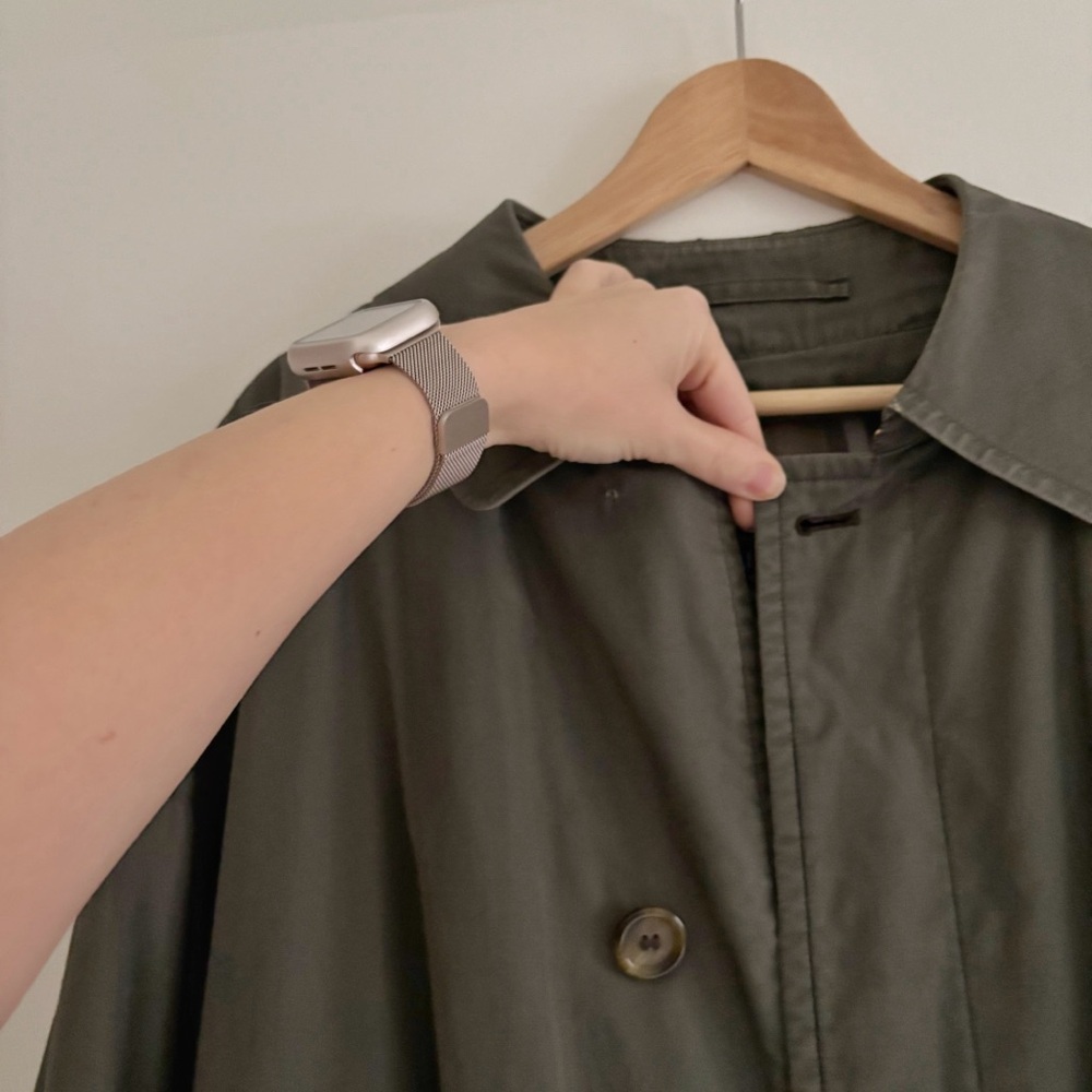 Burberry Olive Green Long Trench Coat - Picture 7 of 15